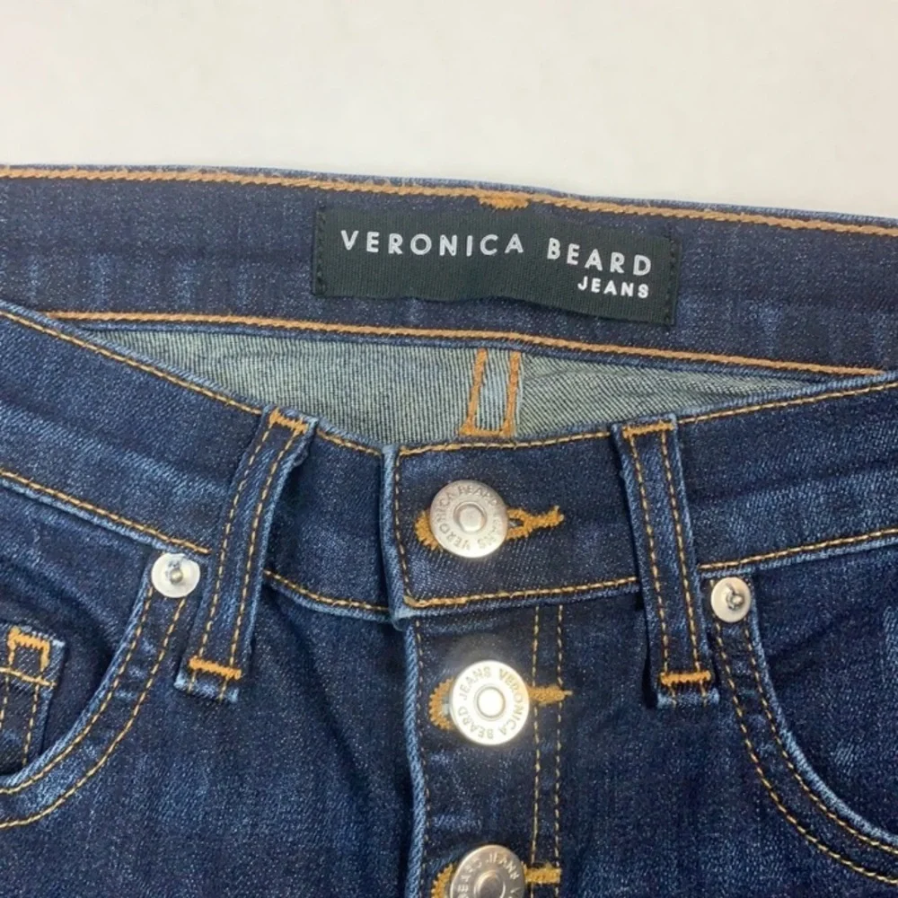 Veronica Beard Carolyn Baby Boot Button Fly Cropped Raw Hem Jeans